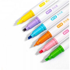 得力-S747-软头荧光笔(混)-(6支/盒)-单位：袋-起订量3袋