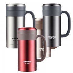 哈尔斯 保温杯男女泡茶 304不锈钢水杯带手柄办公室茶杯HBG-450-13