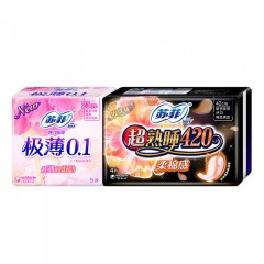 苏菲 卫生巾夜用420+日用230组合装