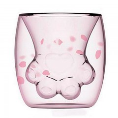 星巴克 2019樱花季6oz猫爪双层玻璃杯