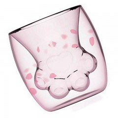 星巴克 2019樱花季6oz猫爪双层玻璃杯