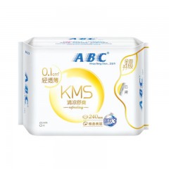 ABC 卫生巾超薄0.1cm亲肤日用姨妈巾套装棉柔240mm*3包装