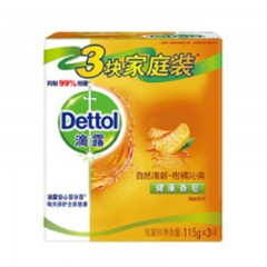 滴露-健康抑菌香皂清新焕肤系列柑橘沁爽-115克*3-单位：盒-起订量3