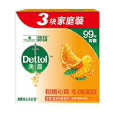 滴露-健康抑菌香皂清新焕肤系列柑橘沁爽-115克*3-单位：盒-起订量3