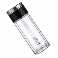 炊大皇-HM26A1-和茗茶水分离玻璃杯260ml(儒雅黑）-单位：个