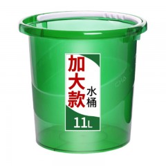 茶花-0249-巧提手宽边水桶-S 11L  深棕色/深绿色-单位：个-16个起订
