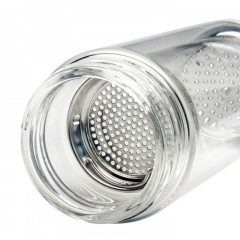 富光 双层水晶玻璃杯男便携车载水杯办公带盖茶杯耐热加厚杯子  FB1014-280