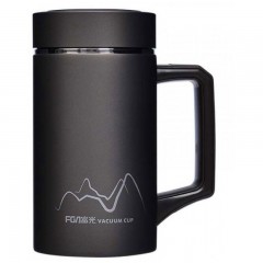 富光 保温杯带把手泡茶杯过滤网商务不锈钢水杯男女士办公杯子刻字 FZ1017-480B