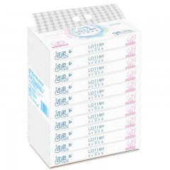 洁柔 JR086-02N-1 抽纸 Lotion保湿因子 柔润3层30抽面巾纸*10包 无香（提装）