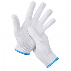 虎鲸安应急白尼龙线手套工地劳动施工防滑加厚耐磨手套尼龙手套600克/10双/套装 5套起订