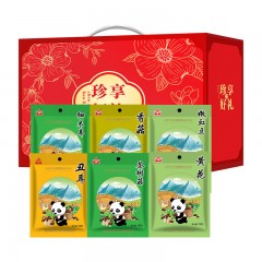 川珍 木耳香菇茶树菇丑耳黄花嫩豇豆组合珍享好礼礼盒650g/盒 炒菜凉拌食材山珍菌菇煲汤食材