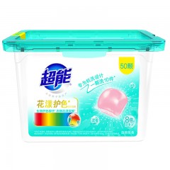 超能花漾护色洗衣凝 珠酵素洗衣球 8倍清洁力机洗专用护衣防串色50颗 一盒50颗 单位：盒 3盒起订