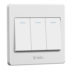 公牛(BULL) 墙壁开关 G07系列 三开单控开关 86型面板G07K311C 白色 暗装 单位：个