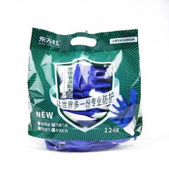 东方红 劳保手套丁腈丁晴橡胶乳胶塑料浸胶带胶皮手袜一次性防护防水防滑耐用 普通耐磨【12双】/袋 D529  单位：袋 3袋起订
