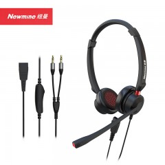 纽曼(Newmine)NM-HW107DX 智选QD系列头戴式话务耳机 双耳带中控客服中心耳麦-3.5mm双插  单位：副