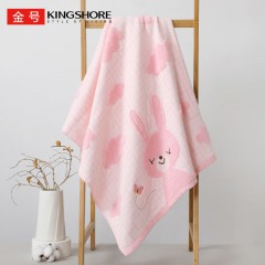 金号毛巾家纺 A类纯棉浴巾柔软双层无捻卡通浴巾 单条装 120*62cm 单位：条