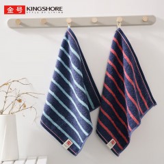 金号毛巾家纺 A类纯棉条纹方巾2条装 带挂绳 单位：组