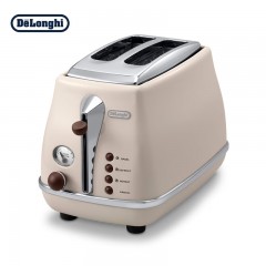德龙（Delonghi）面包机 复古系列多士炉 不锈钢内胆烤吐司机 家用面包机 烤面包机 CTO2003.VBG 奶油白 单位：台