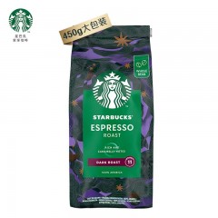 星巴克（Starbucks）深度烘焙咖啡豆浓缩烘焙黑咖啡450g可做45杯 葡萄牙进口咖啡豆 单位：袋