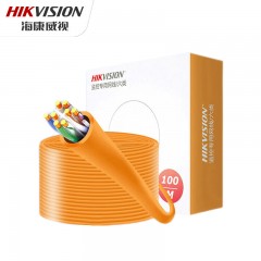 海康威视 六类网线千兆工程级无氧铜箱线CAT6高速网络非屏蔽双绞线监控办公布线100米/箱DS-1LN6-UE 单位：箱