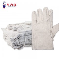 东方红 10双帆布手套劳保 批发 工地耐磨甲布加厚24道线工业防护电焊手套搬运工手套 10双/捆 单位：捆