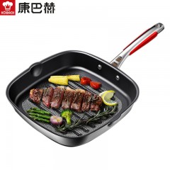 康巴赫 平底锅煎锅防粘锅28cm牛排锅316L不锈钢方形蜂窝锅少油烟 316L不锈钢蜂窝牛排锅 单位：个