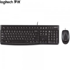 罗技（Logitech）MK120键鼠套装 有线键盘鼠标套装 办公键鼠套装 电脑键盘 USB即插即用 黑色 单位：套