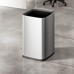 多样屋（TAYOHYA）无盖不锈钢垃圾桶厨房办公室卫生间酒店房间厨房客厅垃圾桶 无盖 砂钢 12L 单位：个
