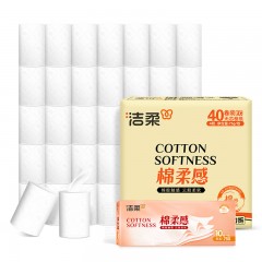洁柔 无芯卷纸 棉柔感4层75克*40卷 双面立体压花 大分量卫生纸巾 单位：箱
