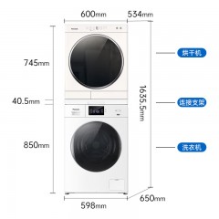 松下电器 洗烘套装白月光滚筒洗衣机干衣机组合全自动智能除菌洗轻柔羽绒洗10洗6烘冷凝烘干机套装 J105+6011P 单位：套