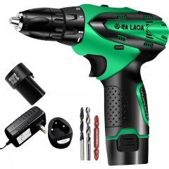 老A （LAOA）标准型12V锂电钻电池工具套装 批头 绿标电起子螺丝刀 LA712112 标准两电一充 单位：组
