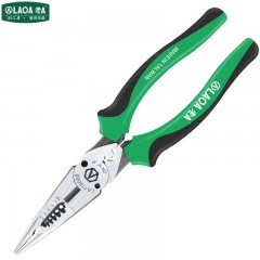 老A （LAOA）台湾产8寸6合1多功能尖嘴钳 专业型压线电工钳子 8英寸尖嘴钳LA119008 单位：把