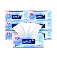 洁柔 C&S缤纷抽纸100抽3层无香卫生纸餐 缤纷100抽*20包 单位：箱