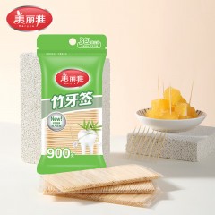 美丽雅 一次性牙签竹水果签小吃签家用餐厅清洁牙缝剔牙棒 袋装牙签【900支】 单位：袋