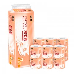 洁柔 有芯卷纸棉柔感立体压花卫 生纸4层105克 12卷/提 单位：提