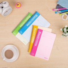 得力 7681螺旋装订本 日记本 A5软抄本 40页作业本 练习本 记事本