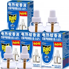 雷达 电热蚊香液无香驱蚊液4瓶补充液替换装可用160晚无加热器