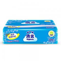洁云 300张卫生纸压花平板纸巾加韧圆点9包装家用厕纸手纸方包纸