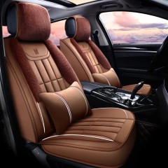 国产 汽车坐垫冬季保暖短毛绒坐套冬天加厚羽绒棉座椅套专用全包围座套