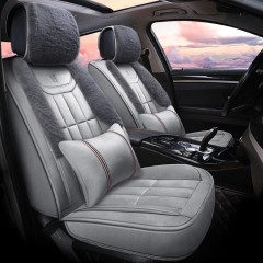 国产 汽车坐垫冬季保暖短毛绒坐套冬天加厚羽绒棉座椅套专用全包围座套
