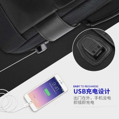 博牌 双肩背包男充电防盗旅行包15.6英寸电脑包