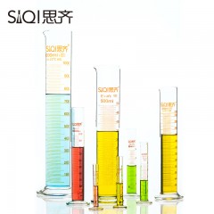 思齐 高硼硅玻璃量筒 清晰刻度 透明玻璃 化学实验室仪器 50ml