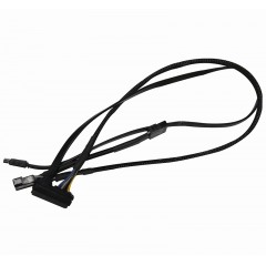 国产 7+15pin 连体母头 转双大4pin+7pin sata数据线 包黑网 60cm