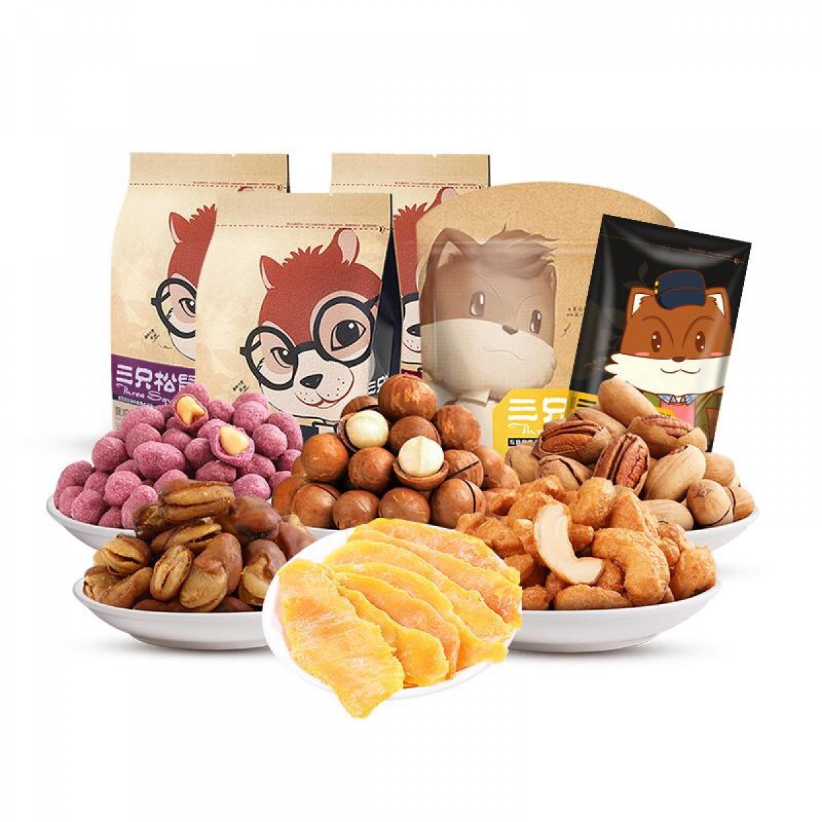 三只松鼠 7袋特惠装果干套餐非礼盒装混搭大礼包