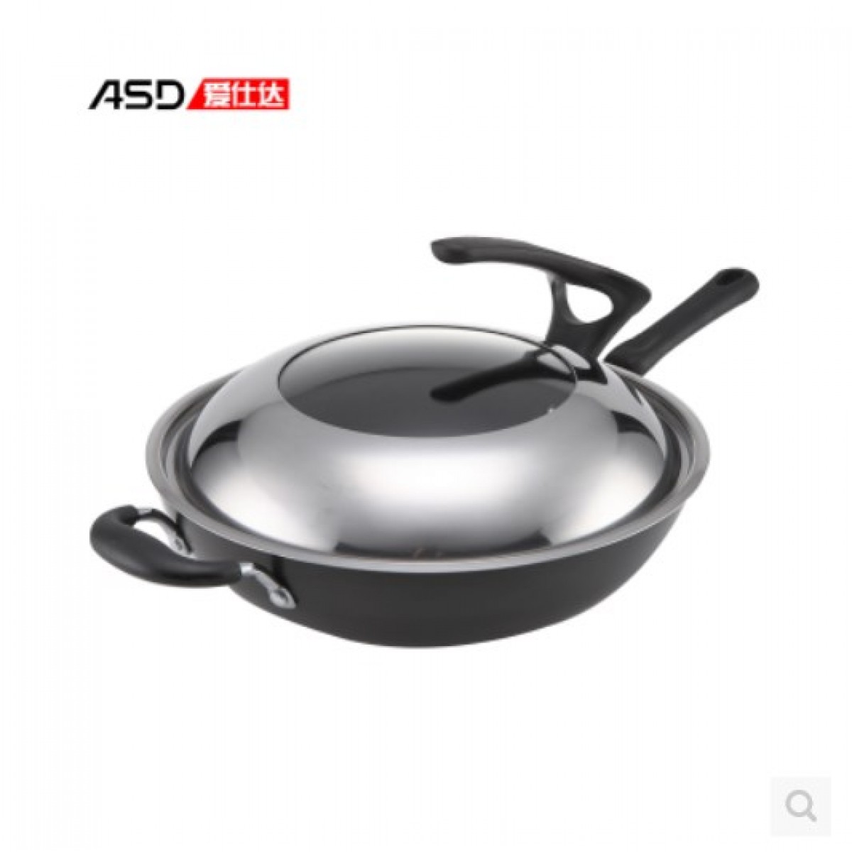爱仕达爆炒少油烟炒锅30cm无涂层炒菜锅qsw2330