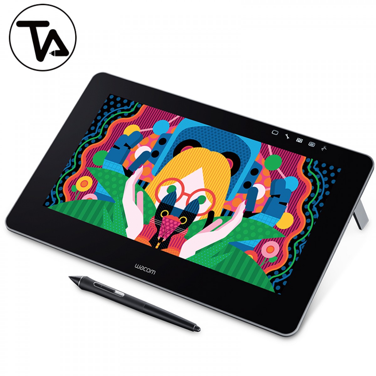 wacom新帝pro133寸专业手绘图画高清液晶手写设计数位屏dth1320