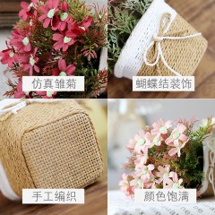 国产 办公室花卉摆件电视柜插花干花餐桌仿真花套装假花摆设家居装饰品