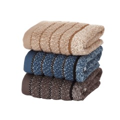 LOVO家纺 罗莱生活出品纯棉全棉毛巾洗脸巾经典缎条精梳方巾