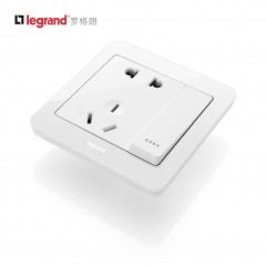 罗格朗 墙壁86型二三插一开五孔带开关的插座面板家用多孔插板