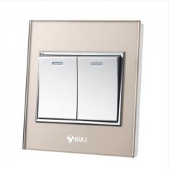 公牛 装饰开关晶致系列面板2开双控开关插座二开双控开关 G22